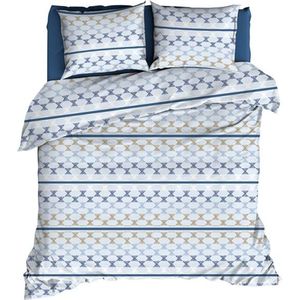 Dekbedovertrek Romanette Kapla Blue Katoen-260 x 200 / 220 cm | Extra Breed