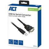 ACT EM1016 seriële kabel Zwart 0,6 m USB Type-A DB-9