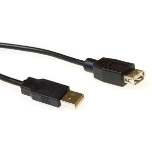 ACT USB 2.0 A male - USB A female zwart  5,00 m