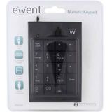 Ewent EW3102 numeriek toetsenbord - digitale toetsenborden (USB, pc/server, zwart)