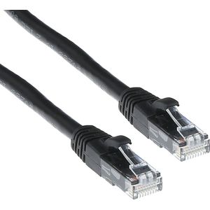 ACT Zwarte 20 meter U/UTP CAT6 patchkabel snagless met RJ45 connectoren IS8920