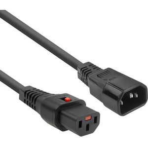ACT Netsnoer C13 IEC Lock - C14 zwart 1 m, PC1024 AK5033