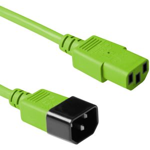 ACT Stroomkabel C13 naar C14 Verlengkabel voor Koude Apparaten PC, PDU, Netsnoer 230V, Lengte 3m IEC Voedingskabel Male naar Female 3 Pin Verlengsnoer - AK5115 Groen
