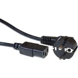 ACT AK5125 Stroomkabel voor koude apparaten, 4 m, C13-kabel, pc-stroomkabel, CEE 7/7 naar C13, 3-polig, geaard contact schuin, zwart