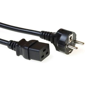 ACT Netsnoer CEE 7/7 male (recht) - C19 zwart 5 m AK5148