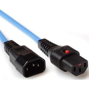 C13 IEC Lock - C14 Verlengkabel - 3 x 1mm2 - 1,5 meter - Blauw