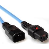 IEC Lock ACT C13 C14 Netzkabel, Kaltgerätekabel 2 Meter, C13 Buchse nach C14 Stecker, für PDU, Server, Netzwerkgeräte, Farbe Blau – AK5200