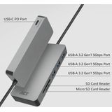 ACT - USB-C Hub - 3x USB-A - 1x USB-C PD 60W - Aluminium - 0,15 Meter