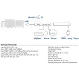 ACT - USB-C Hub - 3x USB-A - 1x USB-C PD 60W - Aluminium - 0,15 Meter