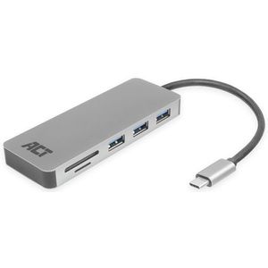 ACT - USB-C Hub - 3x USB-A - 1x USB-C PD 60W - Aluminium - 0,15 Meter