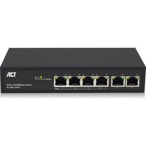 ACT 6-Poorts 10/100Mbps Switch | 4x PoE+ poorten AC4430