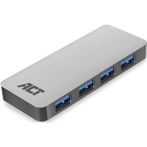 ACT USB hub met 4 poorten - USB3.0 - externe voeding / aluminium - 0,50 meter