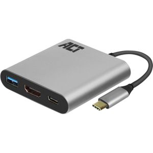 ACT USB-C naar USB en HDMI adapter met power delivery