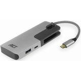 ACT - USB-C Hub - 3x USB-A - 1x USB-C PD 60W - Compact - Aluminium - 0,15 Meter