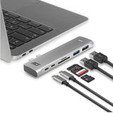 ACT USB-C Thunderbolt™ 3 multiport adapter voor 1 HDMI monitor, 2x USB-A, 1x USB-C, kaartlezer, PD pass-through AC7025