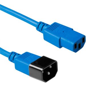 ACT Koudeapparaatkabel 5m, C13 naar C14 verlengkabel, IEC-stekker naar bus 3-pins - AK5430 blauw