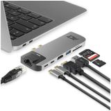 ACT 7-in-1 USB C Hub voor MacBook, USB C Adapter met Thunderbolt 3 (100W PD), 4K HDMI, SD/TF Kaartlezer, 2x USB, Ethernet - AC7044