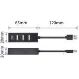 ACT - USB Hub - 4 Poorten - Zwart - USB2.0 - Busgevoed