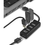 ACT - USB Hub - 4 Poorten - Zwart - USB2.0 - Busgevoed