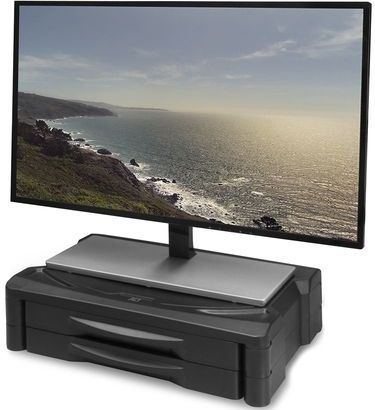 ACT - AC8215 - Monitorstandaard - Extra Breed - In Hoogte Verstelbaar - Met Twee Lades