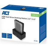 ACT - Docking Station - 2,5'' en 3,5'' SATA HDD/SSD - USB3.0 - Zwart