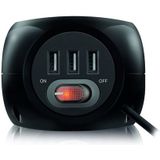 ACT Stekkerdoos cube met 3 stopcontacten, USB-A-poorten, 1,5m Zwart AC2400