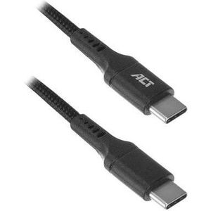 Act usb-c male naar usb-c male laad- en datakabel 1m nylon