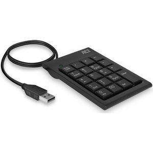 ACT Numeriek Toetsenbord, Bedraad USB Numpad Toetsenbord Mini, 19 Toetsen, Voor Financiën en Boekhouding - AC5480