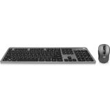 ACT draadloze slimline multimedia USB-A/USB-C toetsenbord en muis set - QWERTY (US) / grijs/zwart AC5710