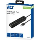 ACT - USB Hub - 7 Poorten - USB2.0 - Busgevoed