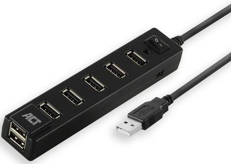 ACT - USB Hub - 7 Poorten - USB2.0 - Busgevoed