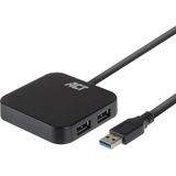 ACT USB hub 3.0, 4 poorts, 10W stroomadapter AC6305