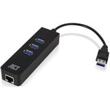 ACT USB Hub 3.0 - 4 USB poorten - USB Hub ethernet – AC6310