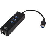 ACT USB-Hub 3.2 mit 3 USB-A-Anschlüssen und Ethernet-Anschluss