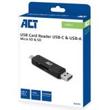 ACT - USB Cardreader - USB-C/USB-A - 2 Kaartsleuven - USB3.0