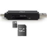 ACT - USB Cardreader - USB-C/USB-A - 2 Kaartsleuven - USB3.0
