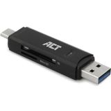 ACT - USB Cardreader - USB-C/USB-A - 2 Kaartsleuven - USB3.0