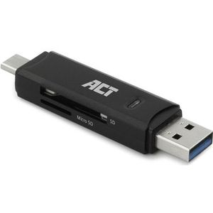 ACT - USB Cardreader - USB-C/USB-A - 2 Kaartsleuven - USB3.0