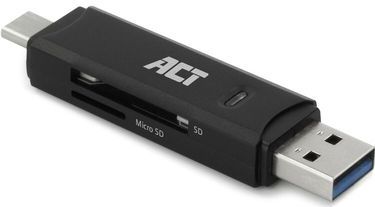 ACT - USB Cardreader - USB-C/USB-A - 2 Kaartsleuven - USB3.0