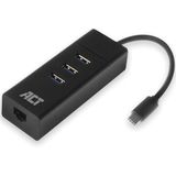 ACT USB C Hub – 3x USB poorten 3.0 - Ethernet – AC6400