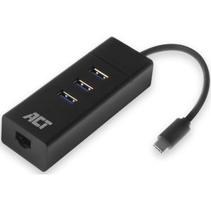 ACT USB C Hub – 3x USB poorten 3.0 - Ethernet – AC6400