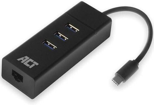 ACT USB C Hub – 3x USB poorten 3.0 - Ethernet – AC6400