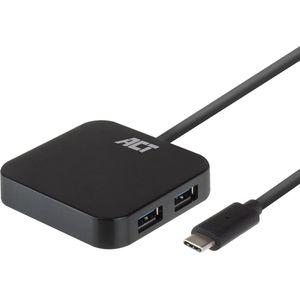 ACT USB-C hub 3.0, 4 poorts, USB-A, 10W stroomadapter AC6410