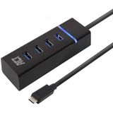 ACT USB C Hub – 4 USB poorten - USB 3.2  - Blauw LED - AC6415