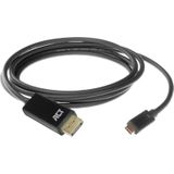 ACT USB C DisplayPort Kabel - 4K@60Hz – DislayPort 1.2 - Geschikt voor Laptop – Monitor - 2 meter – AC7325