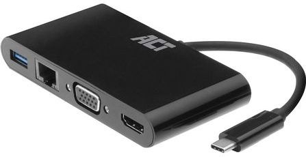 Velleman - ACTAC7330 - USB-C naar HDMI of VGA Multiport Adapter - Zwart - 4K @ 30 Hz
