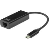 ACT USB C Ethernet Adapter - RJ45 Gigabit Ethernet 10/100/1000Mbps – Bekabeld internet voor Laptop - AC7335