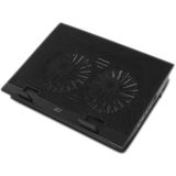 ACT Verstelbare laptop koeler met USB hub tot 17"",zwart AC8105