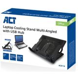 ACT - AC8110 - Laptopventilator - Zwart - Ergonomische Standaard - USB