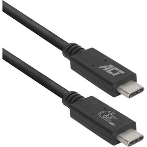 ACT USB 3.2 Gen1 USB-C naar USB-C 60W 5GBps 2 meter kabel